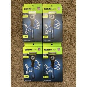 [LOT OF 4] Detroit Lions Gillette Labs NEW Best Razor & Refill Cartridge NFL